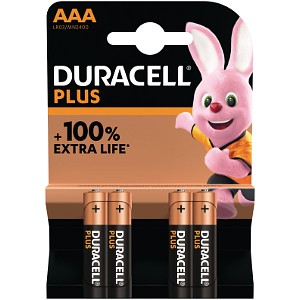 Pacco da 4 pile AAA Duracell Plus Power