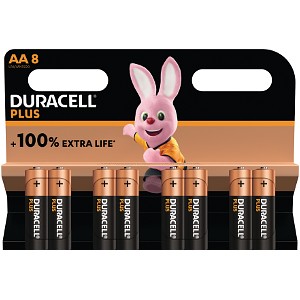 Confezione da 8 pile Duracell Plus Power AA