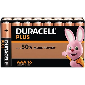 Pacco da 16 pile AAA Duracell Plus Power