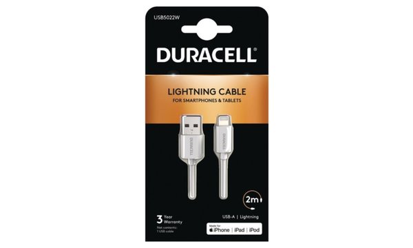 Cavo Duracell da USB-A a Lightning da 2 metri